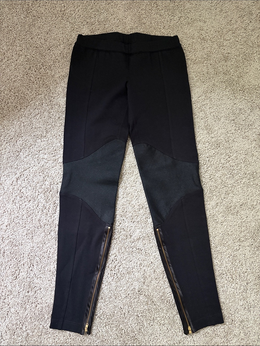 Camilla & Marc Black Ponte Leggings with  Knee Panels Sz 4 US